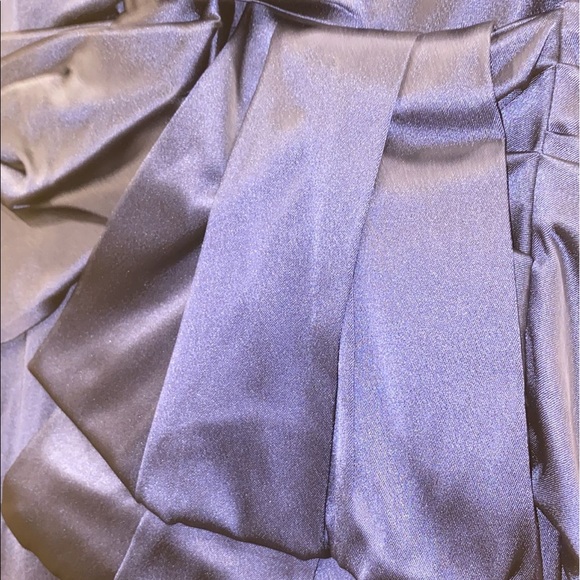 Talbot Runhof Bosworth navy wrap-effect satin gown - Picture 10 of 11